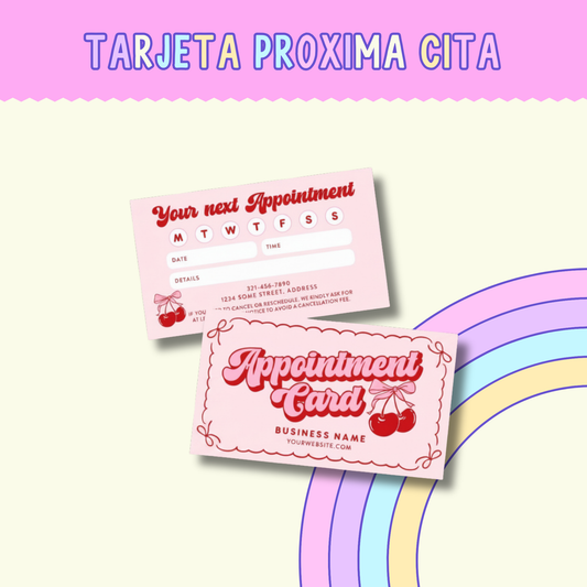 Tarjetas próxima cita