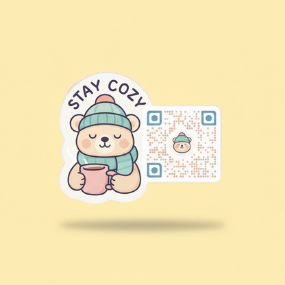 QR  + Logo Sticker