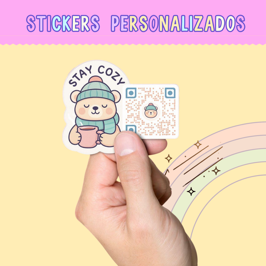 QR  + Logo Sticker