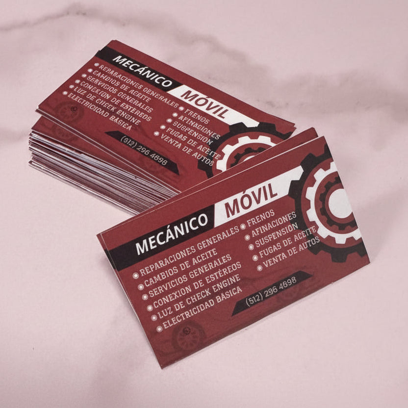Tarjetas de presentación (una cara)